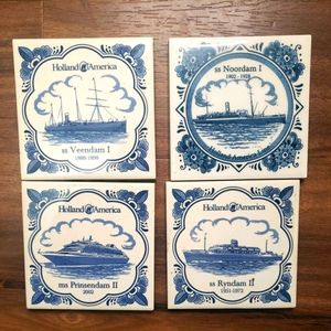 Holland American cruise blue delft coaster tiles